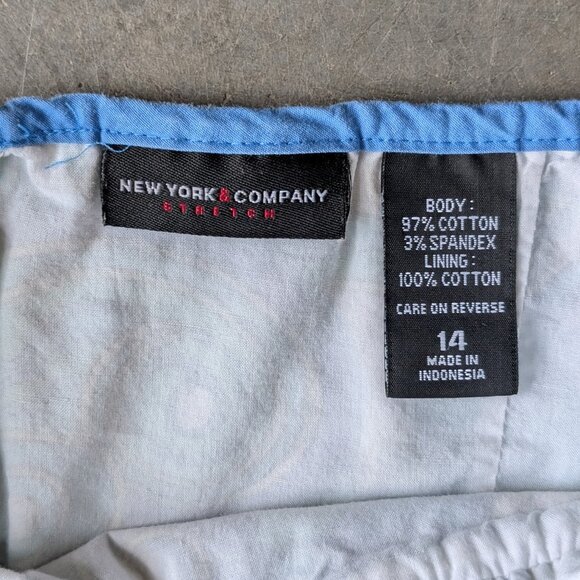 Vintage New York & Company Blue Paisleypais Swirl Halter Neck Mini Dress size 14 - Picture 7 of 8